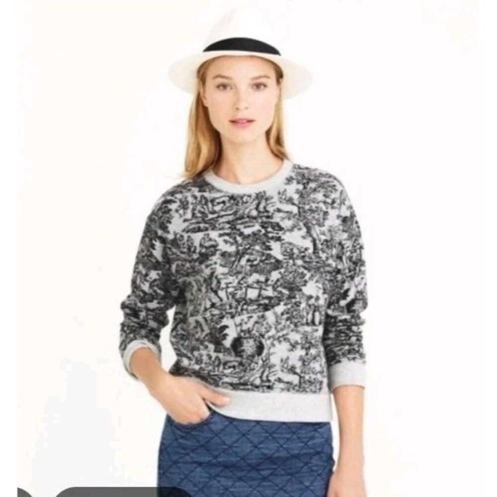 J.Crew Medieval Art Painting Sweatshirt Relaxed Fit Cotton Retro Size XS